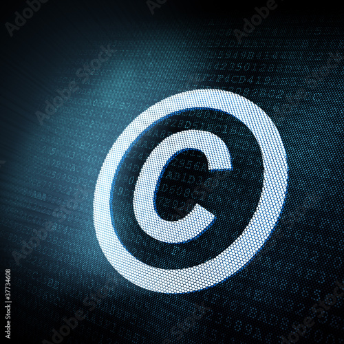 Illustration: Pixeled Copyright sign illustration Pixeled Copyright sign illustration