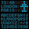 Set of letters on a mechanical timetable