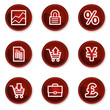 E-business web icons, dark red circle buttons E-business web icons, dark red circle buttons