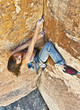 Female climber challenged.
