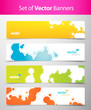 Set of abstract colorful web headers.