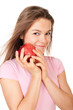 Photo: Young happy woman holding apple Young happy woman holding apple