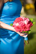 pink rose flower bouquet blue dress pink rose flower bouquet blue dress