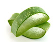 A stack of freshly sliced Aloe Vera on white background