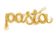 Pasta - Schriftzug aus gekochten Spaghetti-Nudeln