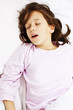 Beautiful little girl sleeping with her mouth open, snoring