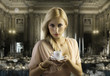 blond sensual woman with a coffee cup blond sensual woman with a coffee cup