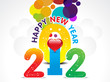 colorful new year background with heart