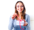 Beautiful Young Woman Getting Gift