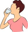 Drinking water because thirsty