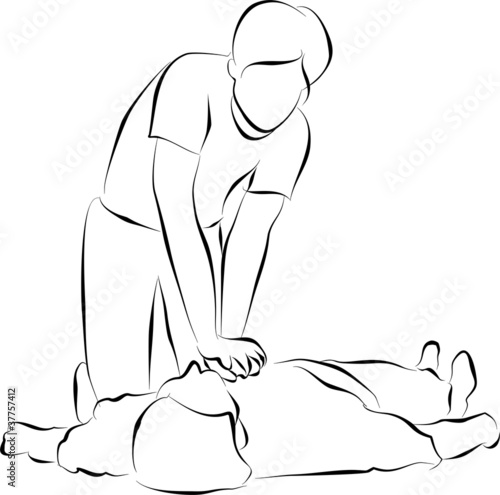 Illustration: Cardiopulmonary resuscitation or CPR Cardiopulmonary resuscitation or CPR