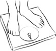 Man on weighing scale