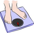 Man on weighing scale