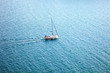 Sailboat is sailing alone