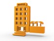 3d Icon Hotel orange