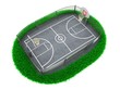 3D Concept Basketball Arena on White Background