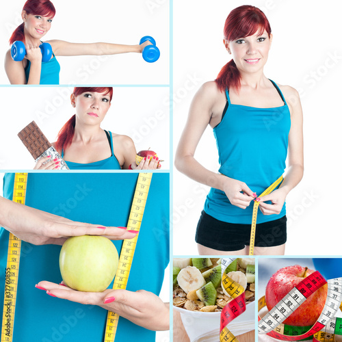 Photo: Fitness and healthy-eating collage Fitness and healthy-eating collage
