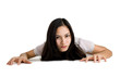 woman crawling on all fours