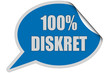 SP-Sticker blau curl oben 100% DISKRET