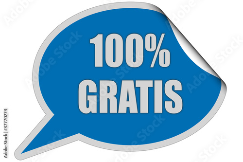 Illustration: SP-Sticker blau curl oben 100% GRATIS SP-Sticker blau curl oben 100% GRATIS