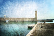 The Venetian Harbour at Rethymno Crete Greece