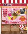 Website template elements, vintage, sweets