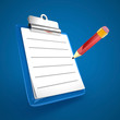 3D blue clipboard isolated 3D blue clipboard isolated