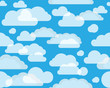 Clouds on green-blue sky. seamless background
