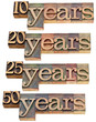 anniversary - 10, 20 ,25, 50 years