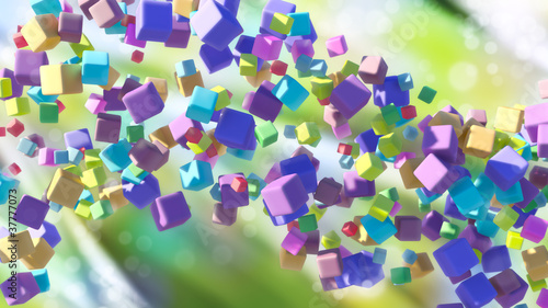 Illustration: abstract colored cubes abstract colored cubes