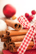 Cinnamon sticks with Christmas ornaments Cinnamon sticks with Christmas ornaments