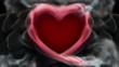 Smoke red heart  wedding concept