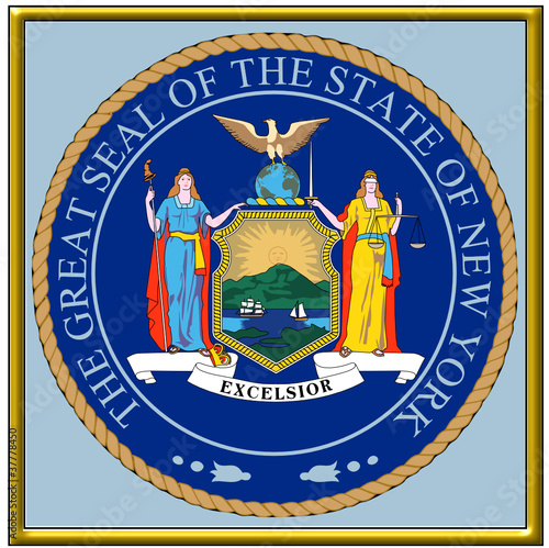 Vector: usa states county city new york coat seal emblem usa states county city new york coat seal emblem