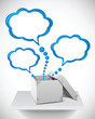 Vector: Abstract Box with Speech Bubbles Abstract Box with Speech Bubbles
