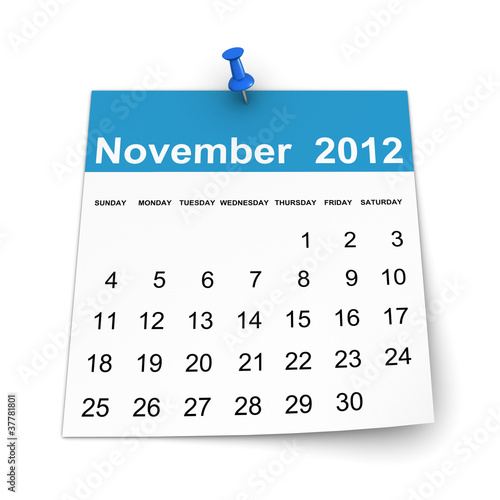 Illustration: Calendar 2012 - November Calendar 2012 - November