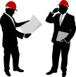 businessmen with hard hat - vector