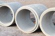 Concrete drainage pipes on construction site