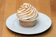 cupcake with baked meringue topping cupcake with baked meringue topping