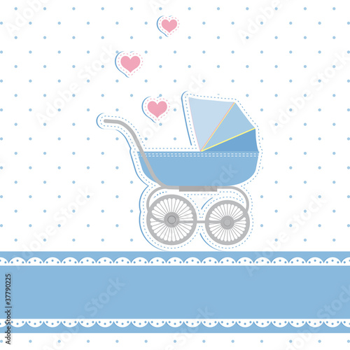 Vector: New baby boy shower invitation card New baby boy shower invitation card