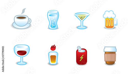 Vector: Restaurant menu drinks icon variations Restaurant menu drinks icon variations