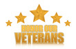 honor our veterans gold illustration sign design on white