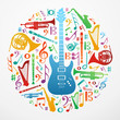 Love for music concept illustration background