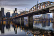 Hawthorne Bridge Across Willamette River by Portland Oregon Wate