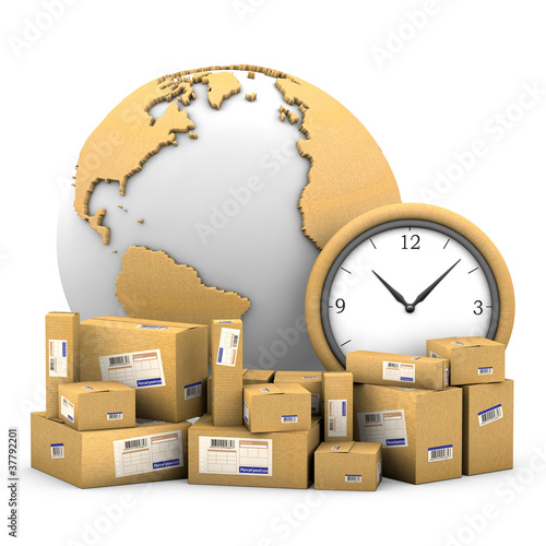 Illustration: World shipments. On a white background with clipping path. World shipments. On a white background with clipping path.