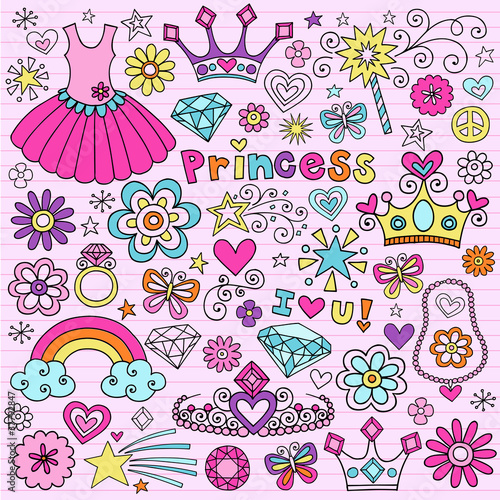 Vector: Princess Tiara Fashion Notebook Doodle Vector Icon Set Princess Tiara Fashion Notebook Doodle Vector Icon Set