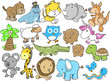 Cute Animal Design Elements Ve...