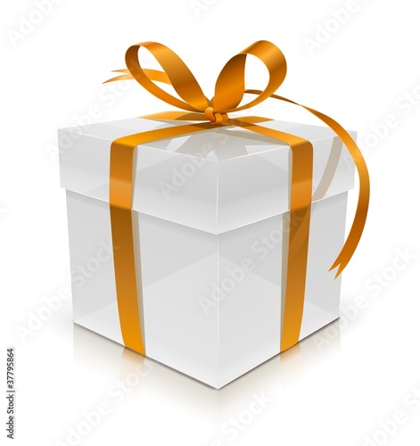 Vector: white gift box with bow vector illustration isolated on white white gift box with bow vector illustration isolated on white