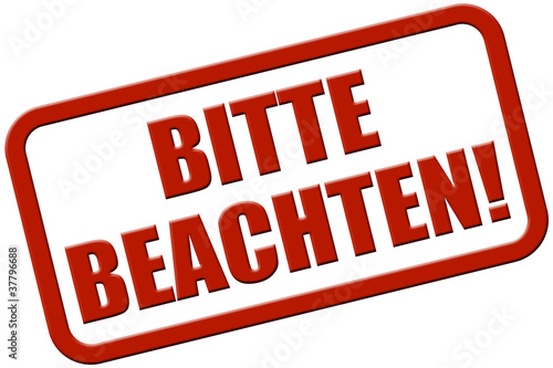 Illustration: Stempel rot rel BITTE BEACHTEN! Stempel rot rel BITTE BEACHTEN!