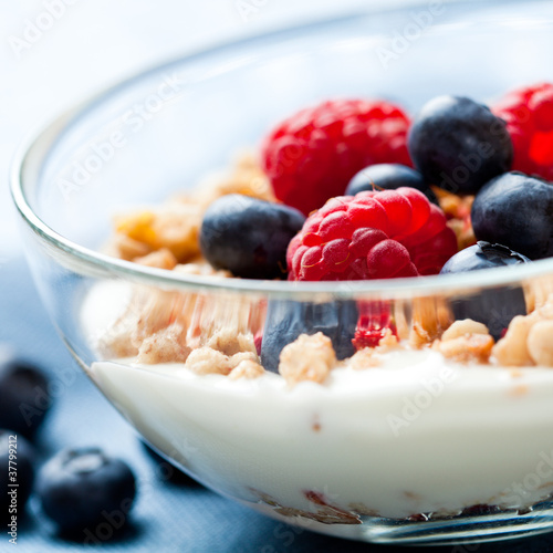 Photo: Muesli with fresh fruits and yogurt Muesli with fresh fruits and yogurt