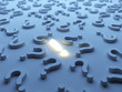 Question symbols 3D.  Solution concept. On blue background